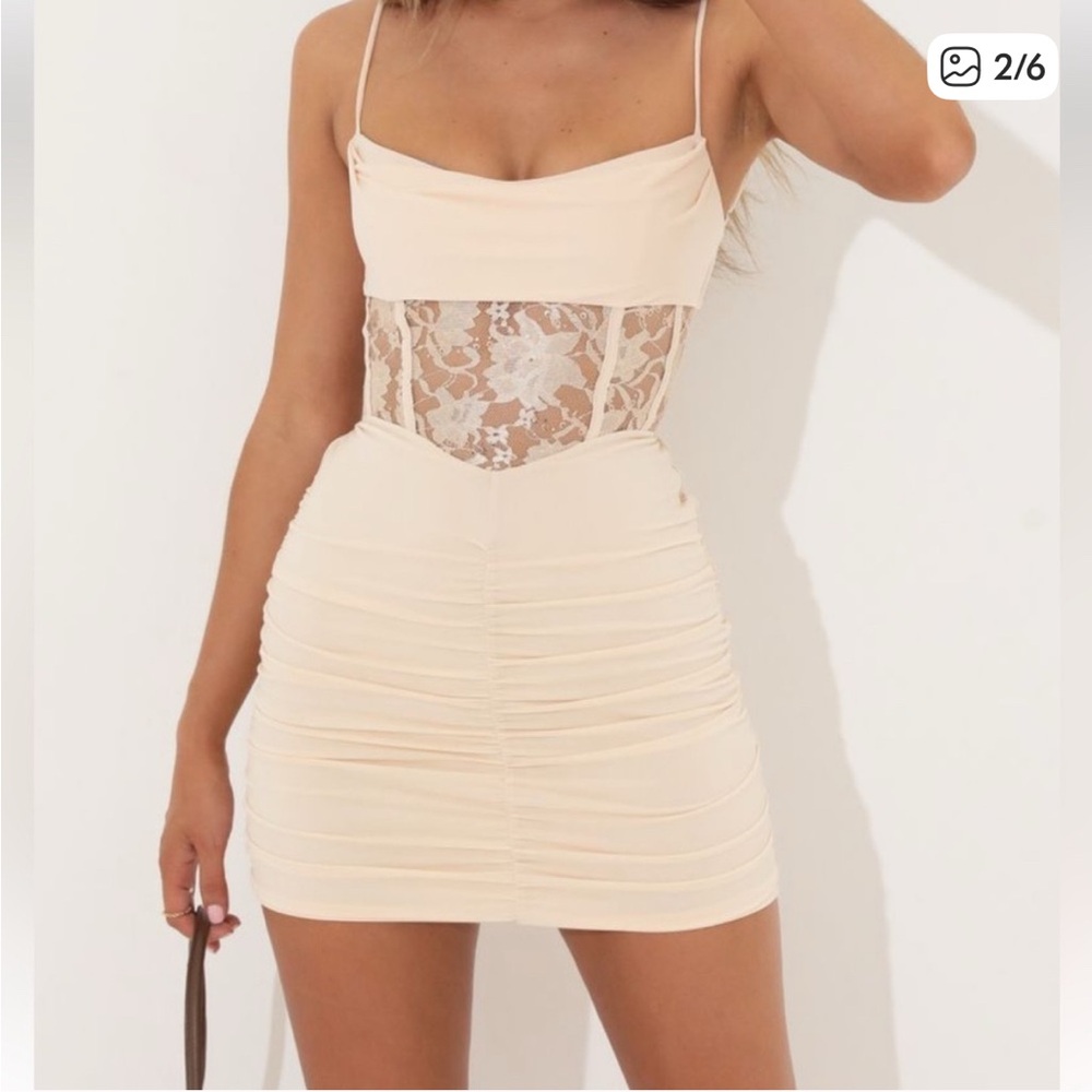 Lucy in the Sky Pink Lace Mini Dress